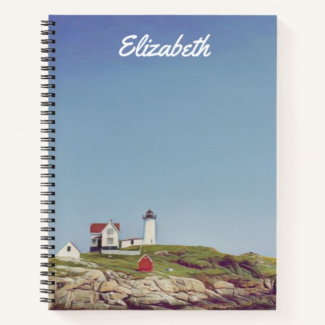 Nubble Lighthouse Personalized Notebook (Front)