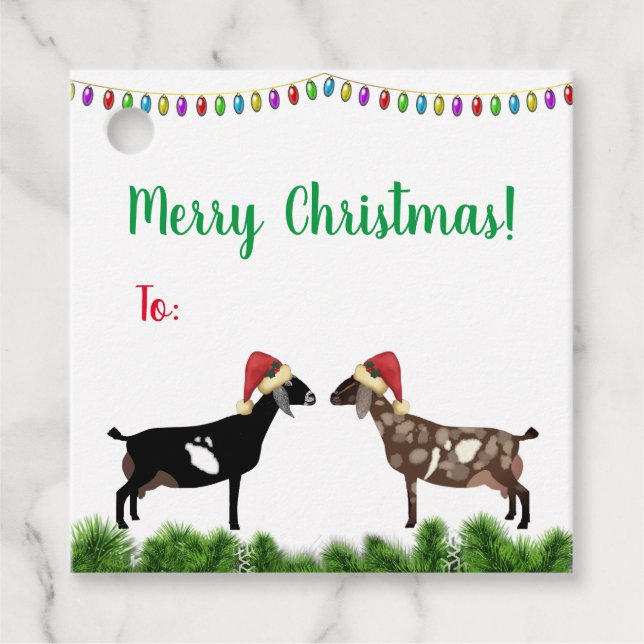 Nubian Dairy Goat Christmas Favour Tags (Front)