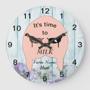 Nubian Dairy Goat Farm Udder Large Clock