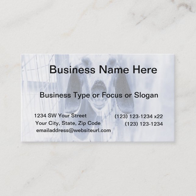 Nubian doe head on invert business card (Front)