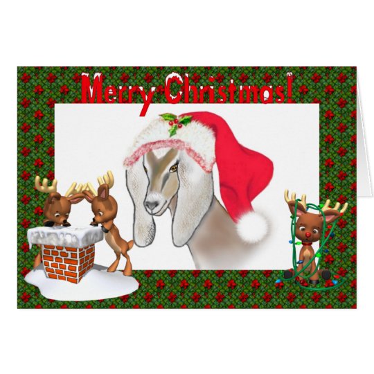 Nubian Goat Art Christmas Card