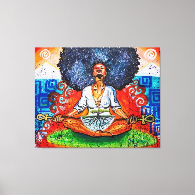 Nubian Kush 50" x 40" X Grande toile enrobée Impre (Recto)