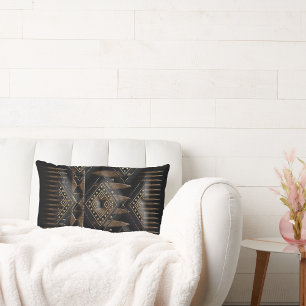 Nubian Legacy: Geometric Brilliance  Lumbar Pillow