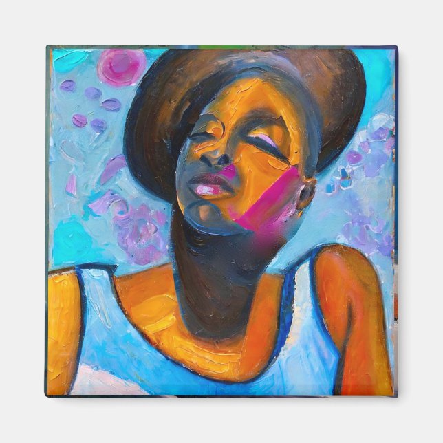 Nubian Princess Powerful Black Woman Magnet (Front)