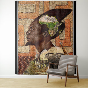 Nubian Religious Art Print Tapestry