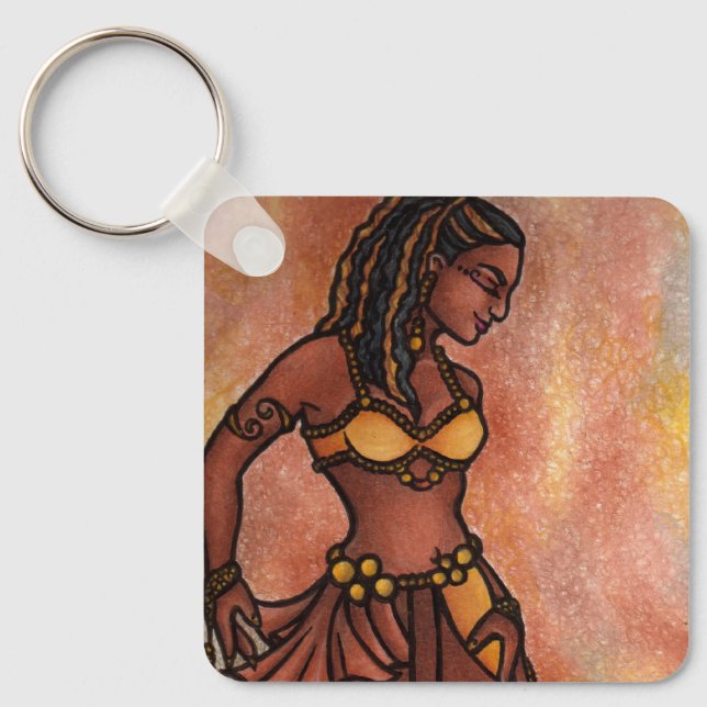 Nubian Sister Belly Dancer Keychain (Front)