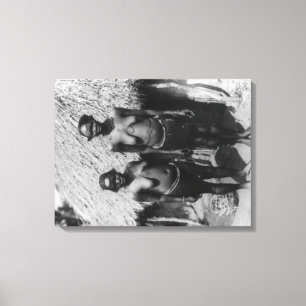 Nubian Women Standing in front of Hut Photograph Canvas Print