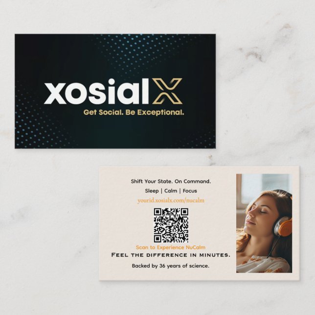 NuCalm Product Business Card – xosialX   (Front/Back)