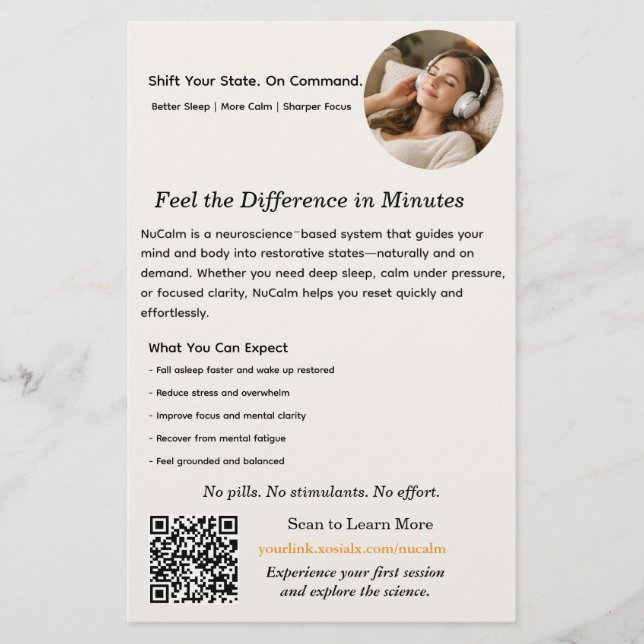 NuCalm Product Sheet - xosialX (Front)