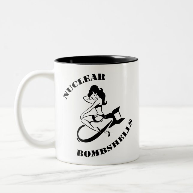 Nuclear Bombshells Caffeine Containment Unit Two-Tone Coffee Mug (Left)