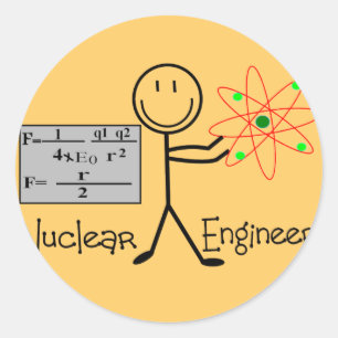 Nuclear Engineer Gifts--Stick People Humour Classic Round Sticker