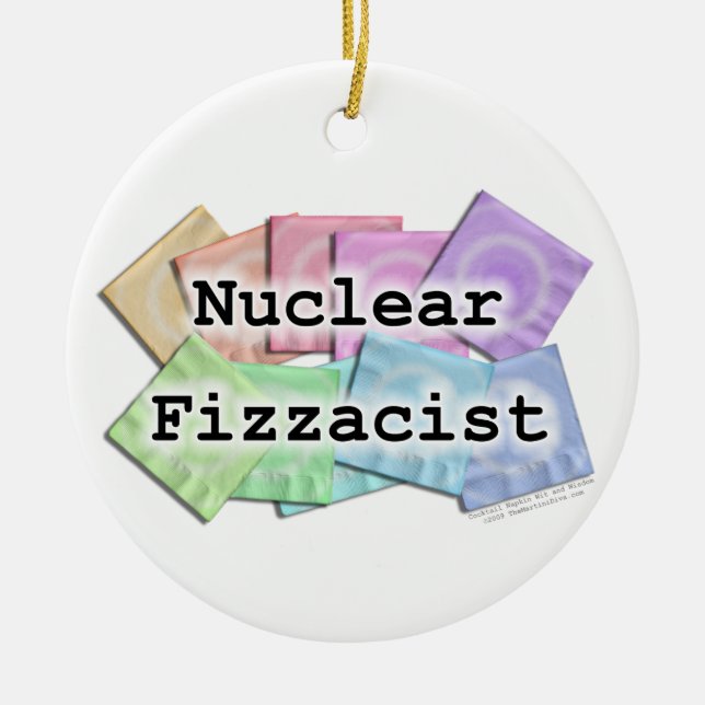 NUCLEAR FIZZACIST Ornament for bartenders (Front)