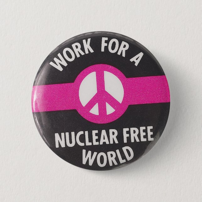 Nuclear Free World 2 Inch Round Button (Front)