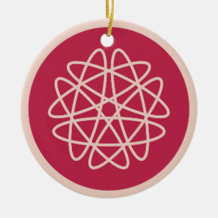 Nuclear Growth - magenta on rye. Ceramic Ornament