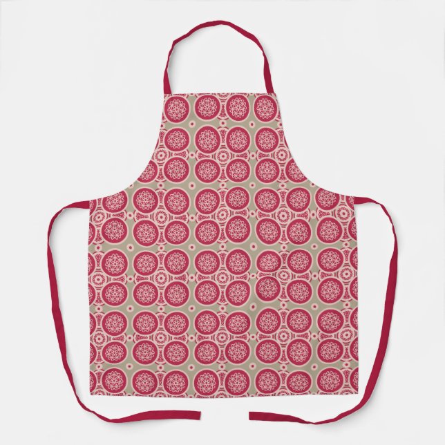 Nuclear Growth - magenta on rye - seamless pattern Apron (Front)
