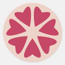 Nuclear Hearts - magenta red - image. Classic Round Sticker