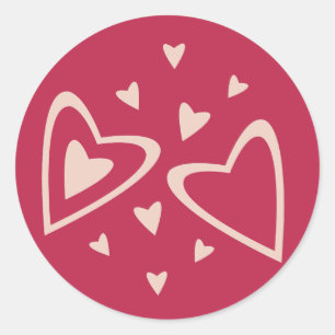 Nuclear Hearts - magenta red - image.      Classic Round Sticker