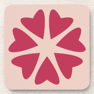 Nuclear Hearts - magenta red - image. Coaster