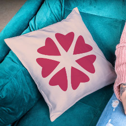 Nuclear Hearts - magenta red - image. Throw Pillow