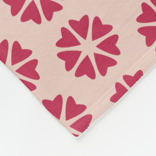 Nuclear Hearts - magenta red - seamless pattern. Fleece Blanket