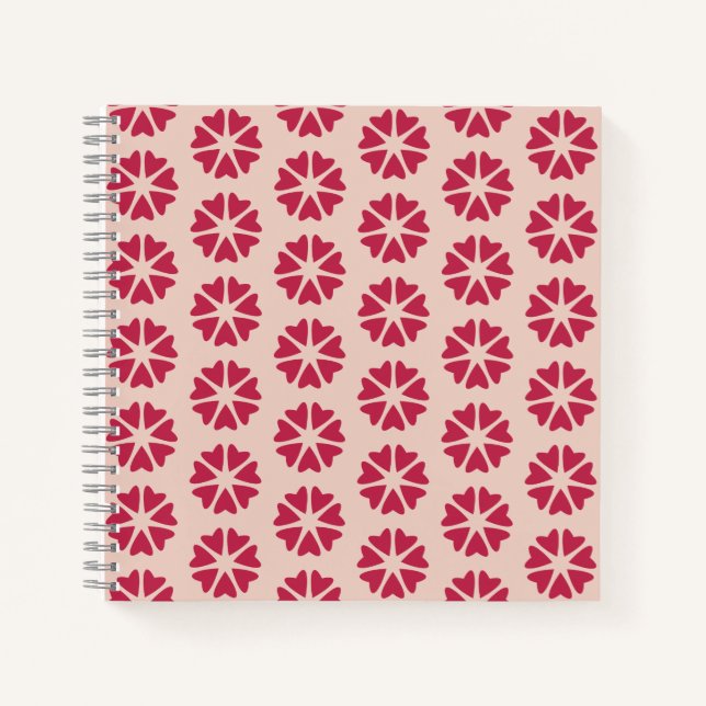 Nuclear Hearts - magenta red - seamless pattern.   Notebook (Front)