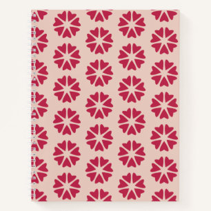 Nuclear Hearts - magenta red - seamless pattern.  Notebook