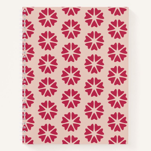 Nuclear Hearts - magenta red - seamless pattern.  Notebook (Front)