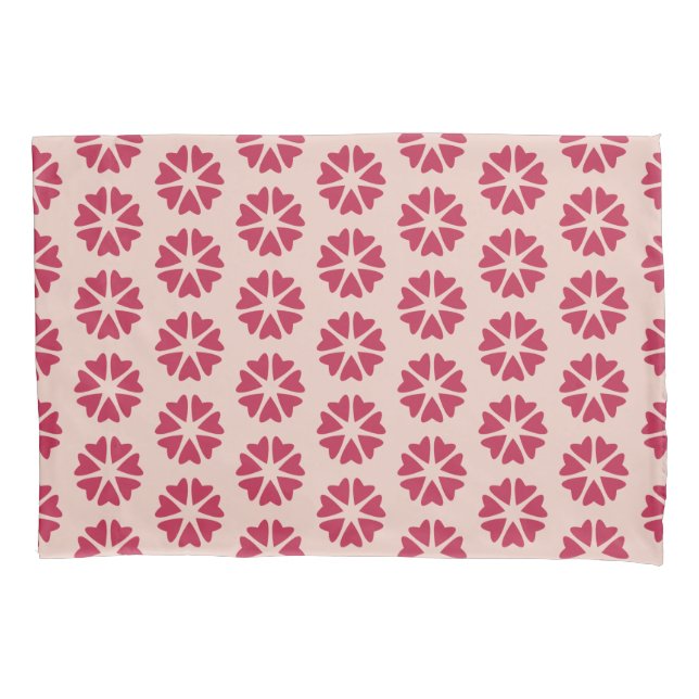 Nuclear Hearts  - magenta red - seamless pattern. Pillowcase (Front)
