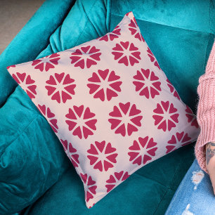 Nuclear Hearts - magenta red - seamless pattern. Throw Pillow