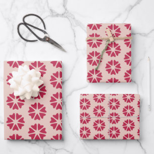 Nuclear Hearts - magenta red - seamless pattern. Wrapping Paper Sheet
