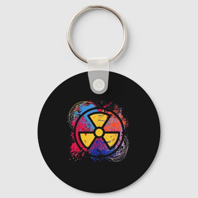 Nuclear Medicine Radiation Symbol Colorful Radiolo Keychain (Front)