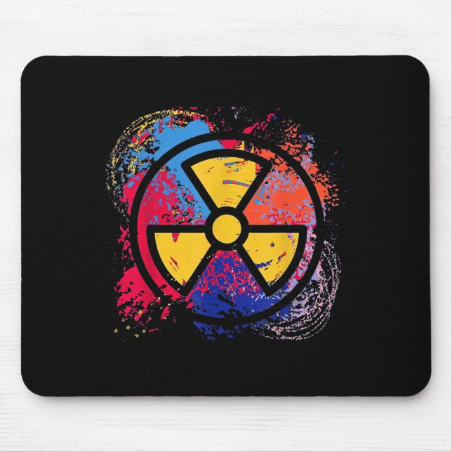 Nuclear Medicine Radiation Symbol Colorful Radiolo Mouse Pad (Front)