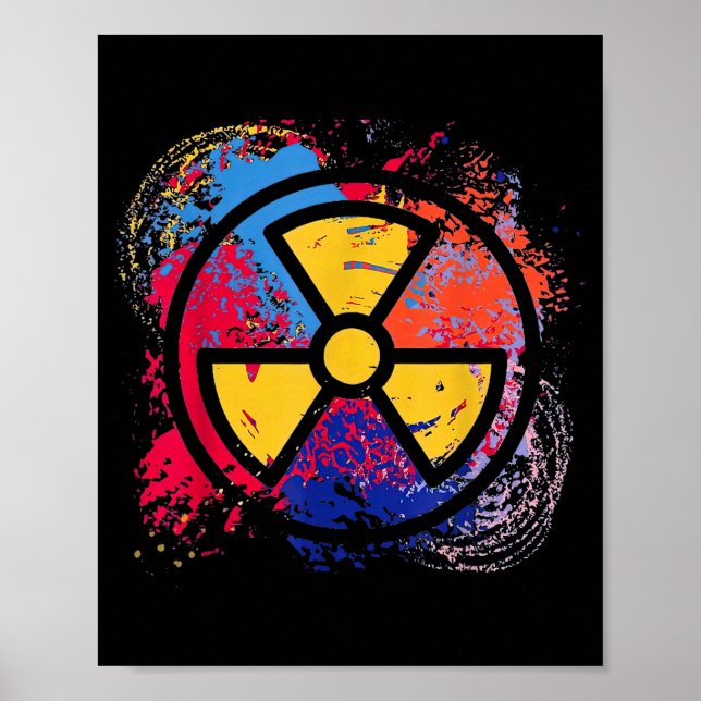Nuclear Medicine Radiation Symbol Colorful Radiolo Poster (Front)
