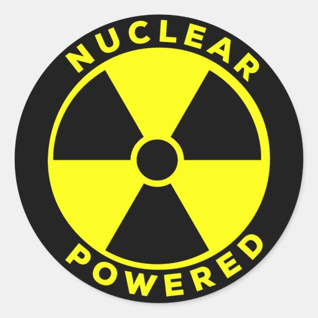 Nuclear Powered Classic Round Sticker (Front)