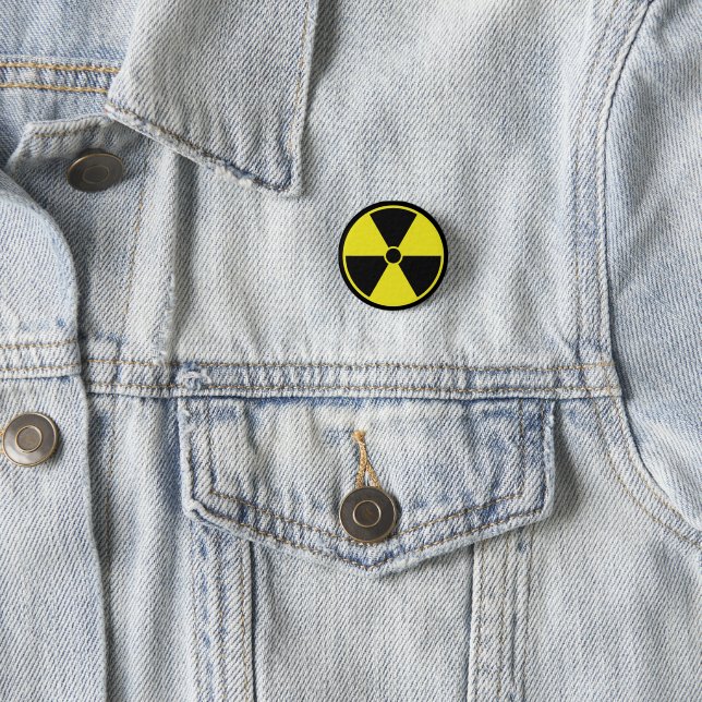 Nuclear radiation symbol 1 inch round button (In Situ)