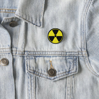 Nuclear radiation symbol 1 inch round button
