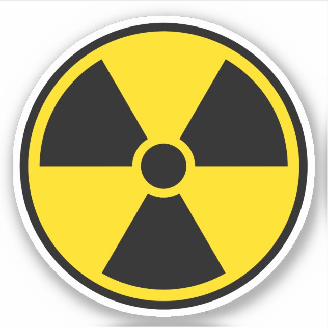 Nuclear radiation symbol, black border (Front)