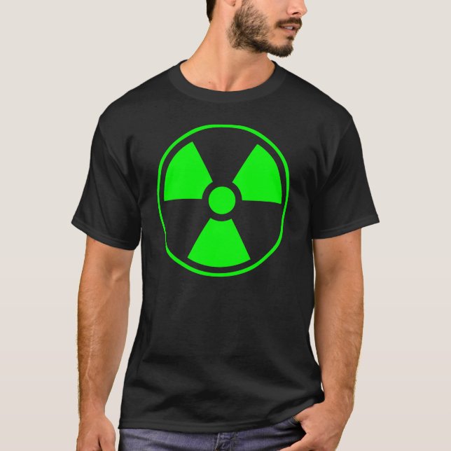 Nuclear Radioactive Radiation Symbol in green T-Shirt (Front)