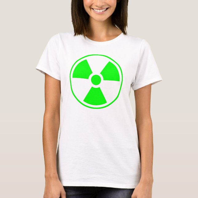 Nuclear Radioactive Radiation Symbol in green T-Shirt (Front)