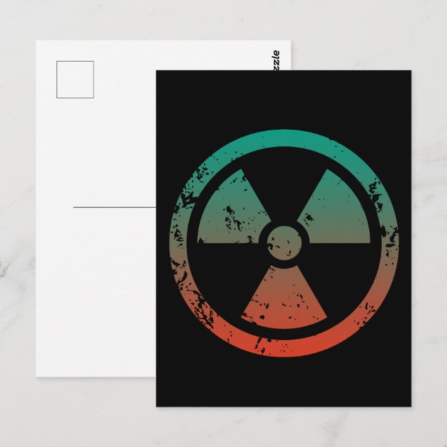 Nuclear radioactive sign postcard (Front/Back)