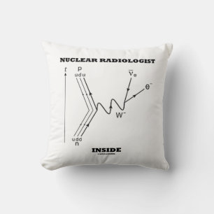 Nuclear Radiologist Inside Beta-Negative Decay Throw Pillow