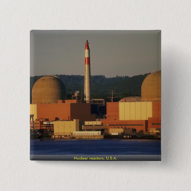 Nuclear reactors, U.S.A. 2 Inch Square Button (Front)