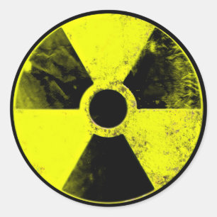 nuclear sign classic round sticker