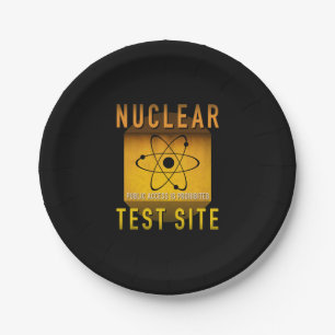 Nuclear Test Site Retro Atomic Age Grunge : Paper Plate