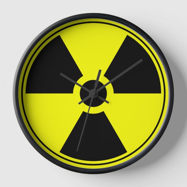 Nuclear Trefoil Wall Clock (Front)