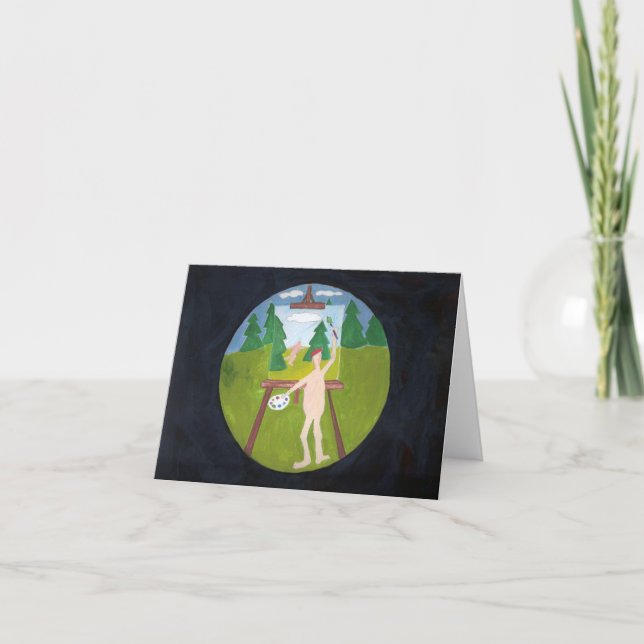 nudist painter note card (Front)