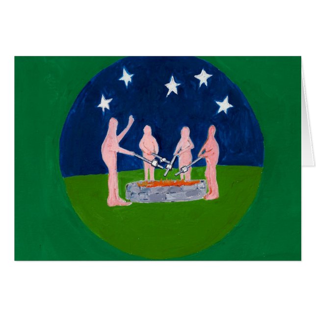 nudistes au feu de camp (Devant Horizontal)