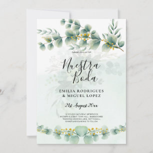 Nuesta Boda Faire-part de mariage Or de verdure
