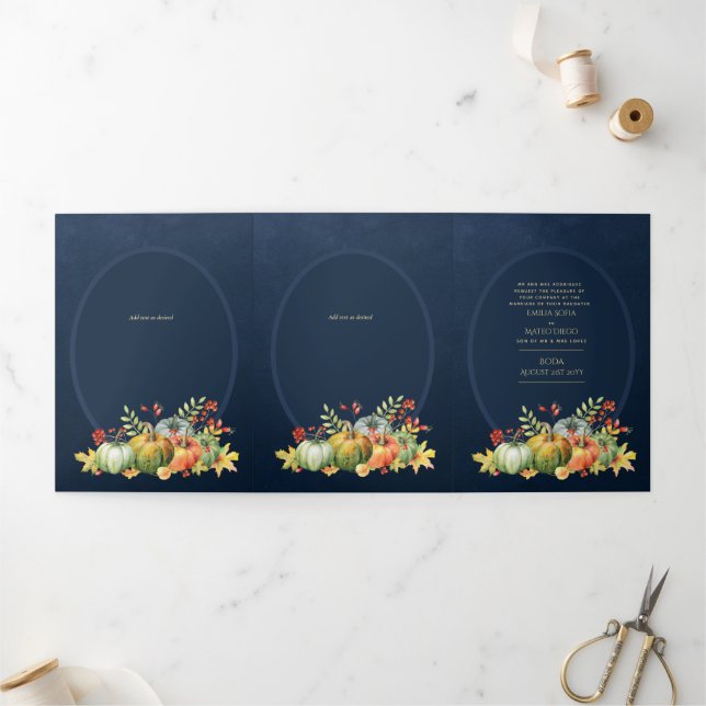 Nuestra Boda 6 page Spanish Wedding Invite (Outside)