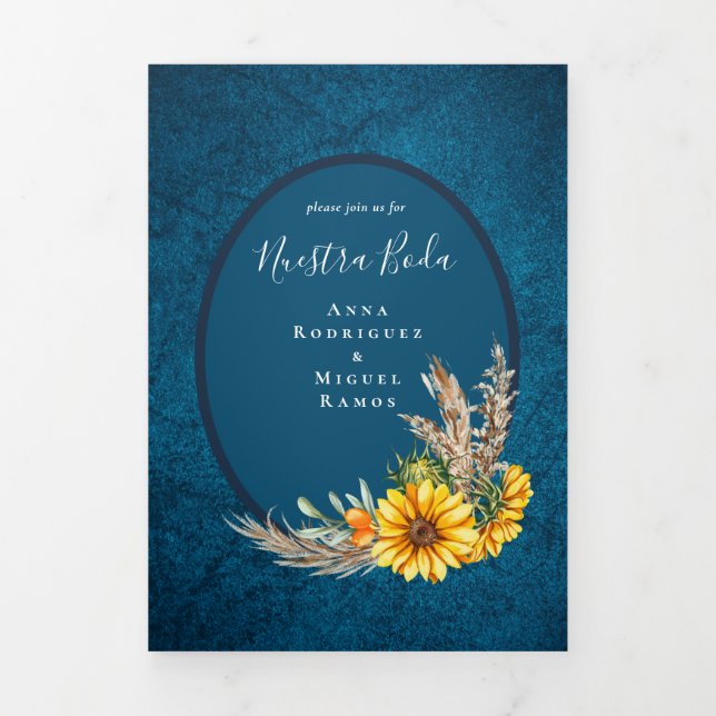Nuestra Boda 6 pages Mariage espagnol Invitation (Page de couverture)